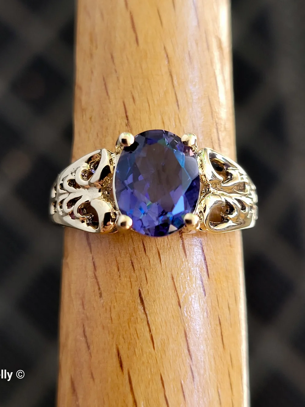 10K Yellow Gold Tanzanite Gemstone Cocktail Ring Size 6 - Solid Gold! 👌🎁
